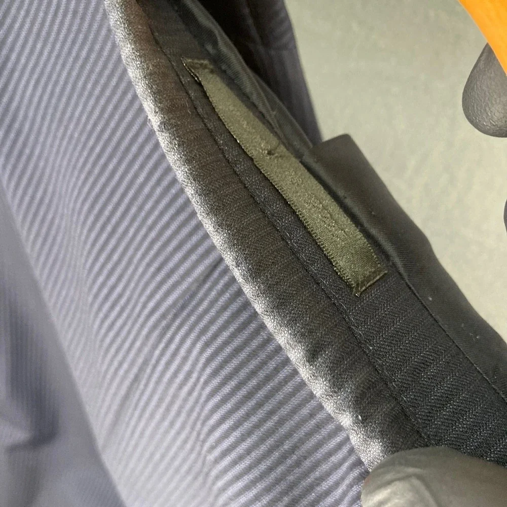 Lauren Ralph Lauren Mens 46L Navy Blue‎ Pinstripe 100% Wool Blazer Sport Coat - Picture 7 of 14